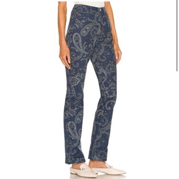 We Wore What The Icon Jean Night Sky Paisley Navy Blue Size 24 - Picture 2 of 12